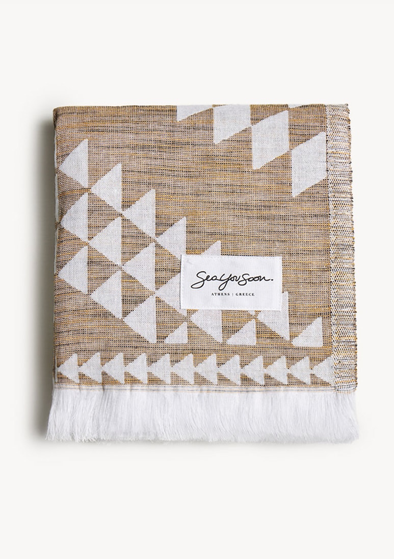 Zipolite jacquard beach towel mustard / Pre-order