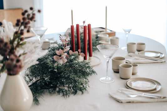How to Create an Elegant, Natural Christmas Table with Handmade Ceramics