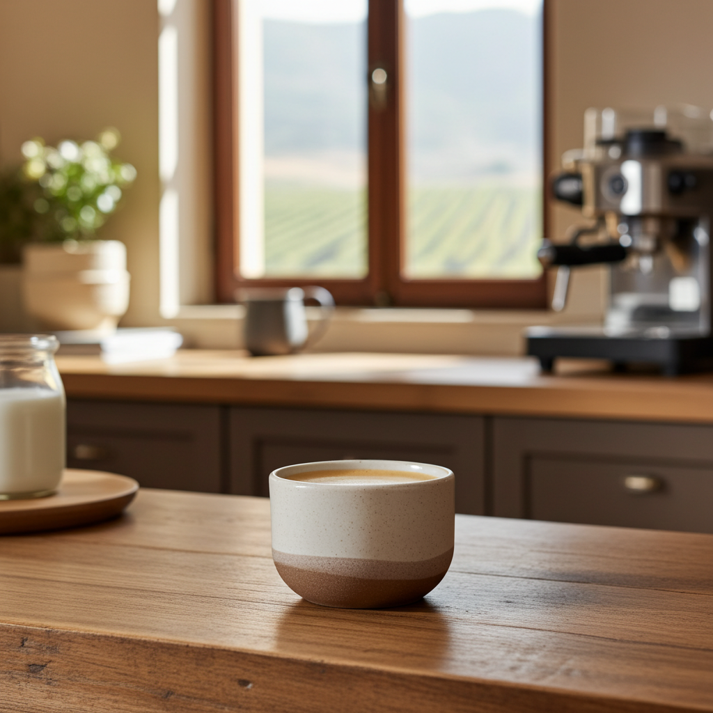 Badlands flat white cup - handcrafted in Southern Spain